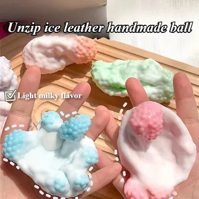 1Pcs Table Toys DIY Can Knead Ice Skin Sticky Handball Decompression Crystal Mud Ultra-soft Feel Light Extrusion Relieving Toys