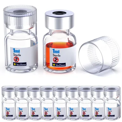 Sterile Empty Vials With Reuse Cap And 13 /20 mm Self Healing Injection Port,Buckle Glass Vials