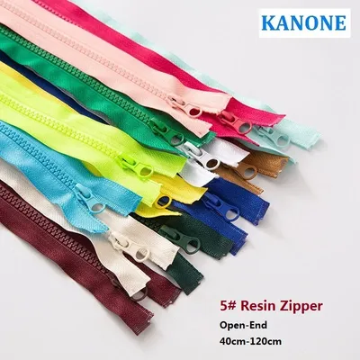 Resin Zipper Open-End Zip 40/50/60/70/80/90/100/120cm Applied for Garment Jacket Coat Sewing Process Sewing Accessories