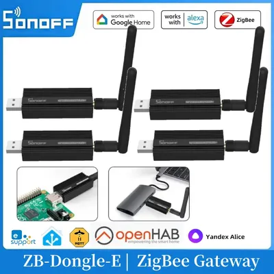 SONOFF ZigBee 3.0 USB Dongle Plus ZB-Dongle-E Gateway Via OpenHAB Alexa Home Assistant ZHA