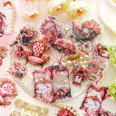 6 Style 20pcs/pack Retro Sticker Pack Victorian Court Drama Series Handbook Material Base