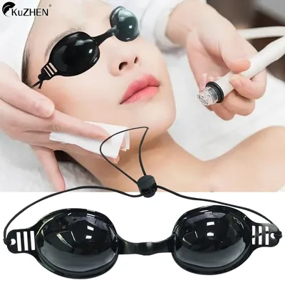 Black Laser Protective Eye Mask Adjustable Silicone Tanning Light Blocking Goggles Cosmetology Eye