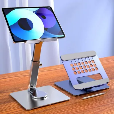 Aluminum Tablet Stand 360°Rotating Folding Adjustable Desk Holder Mount Riser for iPad Pro Air 4