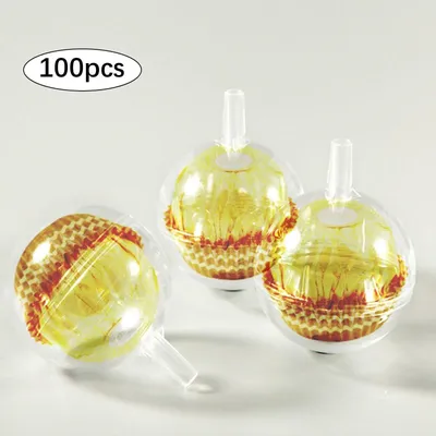 100x Transparent Chocolate Box Holders Case Candy Wrapper Cups for Engagement Birthday Valentine's