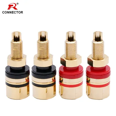 2Pairs Speaker Binding Post Terminal Connector,Gold-Plated brass,for Power Amplifier Chassis