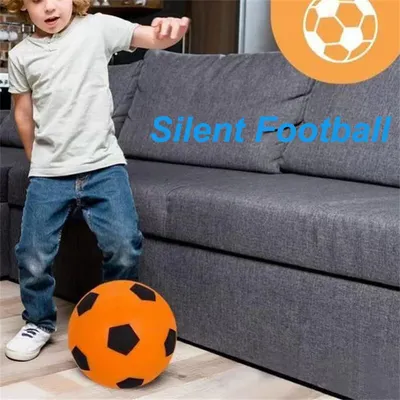 Silent Football PU Foam Uncoated High Density Soft Soccer Ball Indoor No Noise Bouncing Ball Quiet