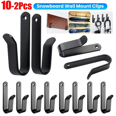 2-10 Pcs Surfboard Display Stand Snowboard Storage Wall Racks Solid Steel Wall Mount Hooks Snowboard