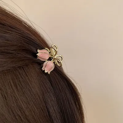 Mini Flower Hair Clip Headdress Tulip Hair Clip Female Headwear Small Hair Catch Bangs Top Clip