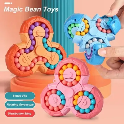 Six-sided Rotation Finger Bean Intelligence Gyro Antistress Fingertip Cube Learning Educational