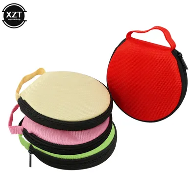 1pcs Portable CD DVD Case 20P Capacity Oxford Cloth CD Storage Bag Round Holder with Zipper for Home