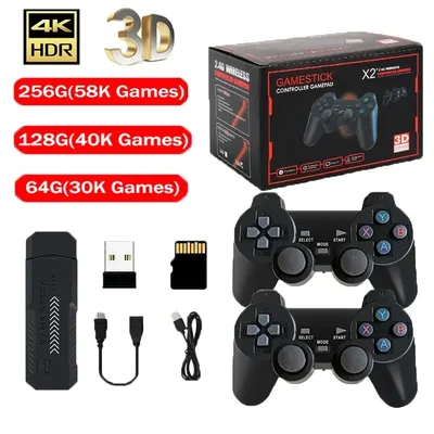 X2 Plus 256G 50000 Game GD10 Pro 4K Game Player 3D HD Retro Video Game Console Wireless Controller
