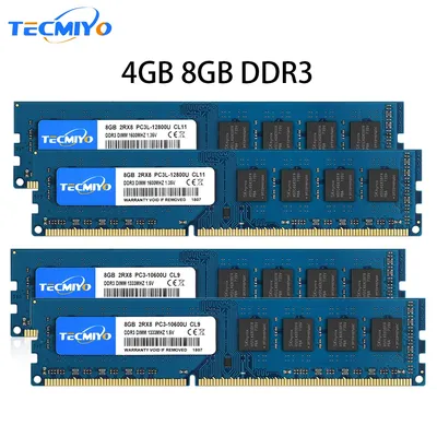 TECMIYO 4GB 8GB Desktop Memoria Ram DDR3 DDR3L 1600MHz 1333MHz PC3-12800U PC3-10600 DIMM 1.5V 1.35V