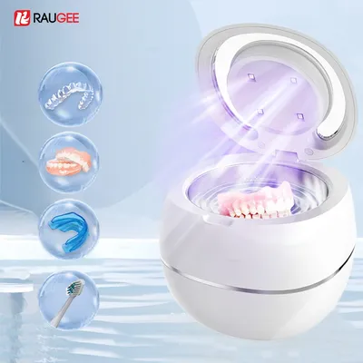 Ultrasonic Cleaner For Retainers Dentures Jewelry Cleaning Machine Mini Portable UV Ultrasonic False