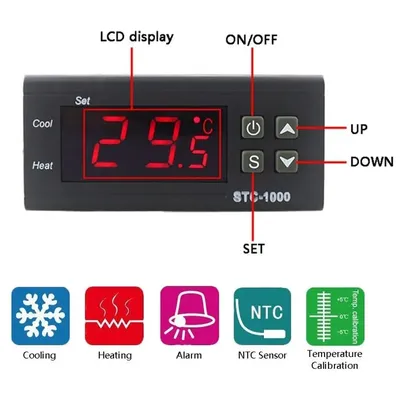 STC-1000 Digital LED Temperature Controller Heating Cooling Centigrade Thermostat 2 Relays Output
