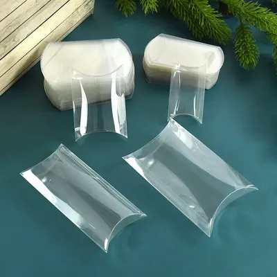 10pcs Pillow Shape Clear PVC Candy Box Transparent Gift Packaging Box Wedding Birthday Party Favors
