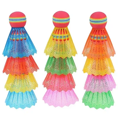 A Set Game Sports Big Head Color Badmintons Rainbow Plastic Tennis Mixed Children Adults Children'S