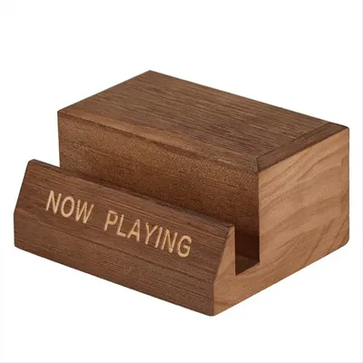Wooden Vinyl Record Holder Display Stand - Tabletop Now Playing Album Cover Holder- Single CD Stand