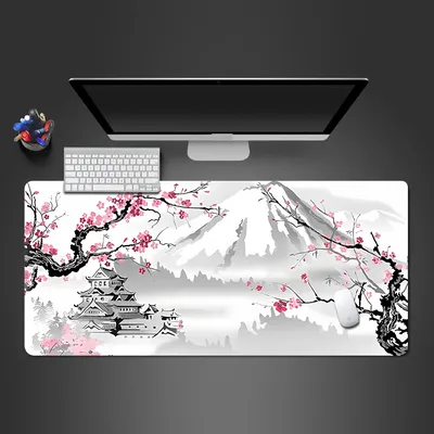 Cherry Blossom Mouse Pad Sakura Japanese Gaming Home Mousepad XXL Keyboard Mat Office Carpet Laptop