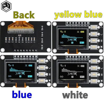 NEW product 0.96 inch OLED IIC White/YELLOW BLUE/BLUE 12864 OLED Display with 4x4 key I2C SSD1315