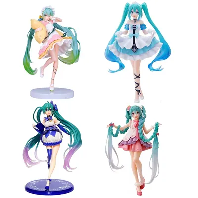 Anime Hatsune Miku figure Virtual Singer Manga Statue Figurines Model Toys computer desk cake