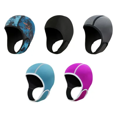 Diving Hood with Chin Strap Ear Protective 2mm Neoprene Wetsuit Hood Swimming Hat Surfing Hat for