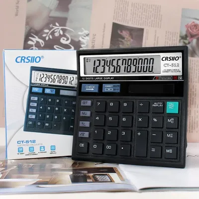 12-Digit Solar Battery Dual Power Large Display Office Desktop Calculator Back To School Supplies