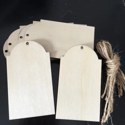 10pcs Wooden Tags Birthday Board Tags with Holes for Birthday Board Chore Board DIY Crafts