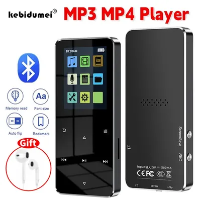 TFT MP4 Player 1.8 Inch Walkman Touch Screen MP3 Bluetooth Music Player USB2.0 3.5mm AUX FM Radio