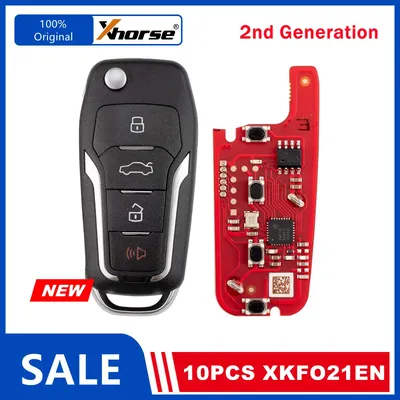 10 Piece XHORSE XKFO21EN 2nd Generation XK Series Smart Key for Ford Replace XKFO01EN Wire Remote