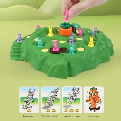 Carrot Rabbit Trap Table Board Defend Game Challenge Parent-Child Family Party Interactive