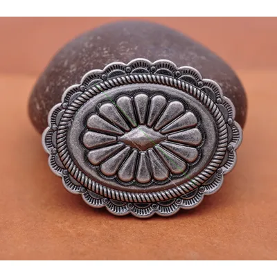 48*38MM 10X HEAVEY ANTIQUE WESTERN SOUTHEAST TRADITIONAL FLOWER ARTS STAMPED SADDLES CONCHOS SCREW