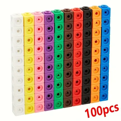 Math link Cubes Set of 100 Cubes Math Manipulatives and Cubes for Kids Ages 5+ Back to School