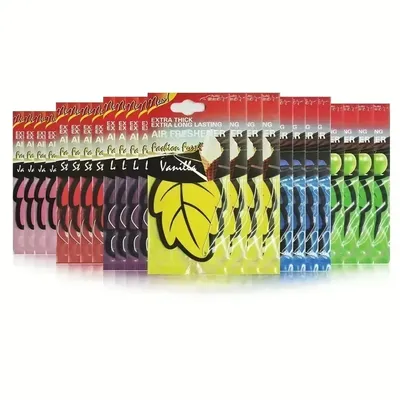 3-60pcs Car Air Freshener Natural Scented Tea Paper Auto Hanging Vanilla Perfume Fragrance Leaf