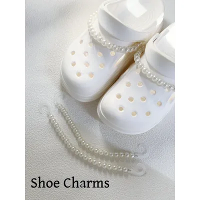 2pcs Highlight Artificial Board Shoe Chain Accessories Pearl DIY Removable Chain Garden Shoe Buckle