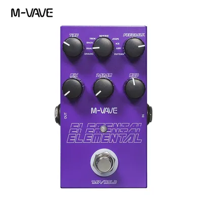 M-vave Elemental Digital Delay Pedal, Delay Guitar Pedal, Support for TAP and HOLD Mode, 9 Different