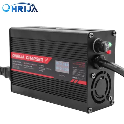 OHRIJA 42V 6A Charger Smart Aluminum Case Is Suitable For 10S 37V Charger Li-ion Lipo Battery OLED