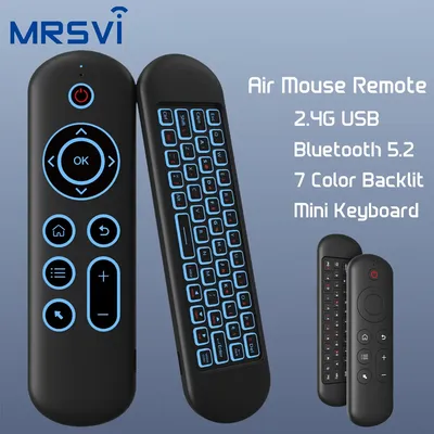 Replacement Remote Control M5 with 2.4G 7 Color Backlit Wireless Air Mouse Keyboard for Android TV