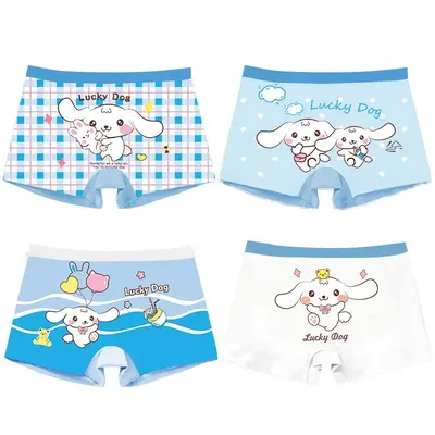 4Pcs/lot Cartoon Children's Underpant Breathable Brie Anime Sanrio Kuromi Cinnamoroll Boys Girls