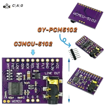GY-PCM5102 CJMCU-5102 DAC Sound Card Board pHAT 3.5mm Stereo Jack 24 Bits Digital Audio Module for for Raspberry Pi Beyond