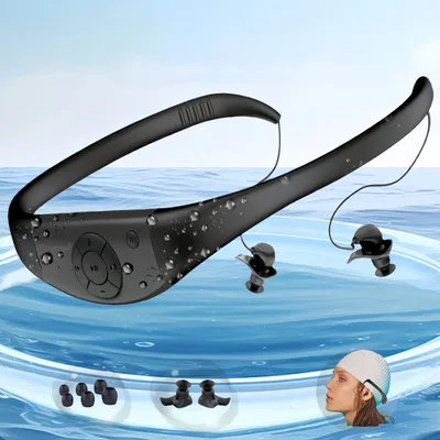 Tayogo Waterproof Mp3 Player for Swimming, IPX8 8GB Swimming Headset, Silicone Coated Waterproof