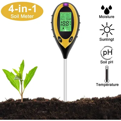 New Soil pH Meter 3/4 in 1 PH Light Moisture Acidity Tester Soil Tester Moisture Meter Plant Soil