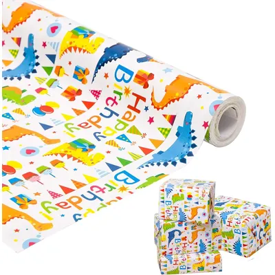 1 Roll 17 Inch X 32.8 Feet Birthday Wrapping Paper,Birthday Gift Wrapping Paper,Wrapping Paper