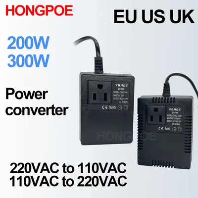 200W 300W Voltage Converter - Step Down - 220v to 110v Ro 110v to 220v Travel Power Converter -