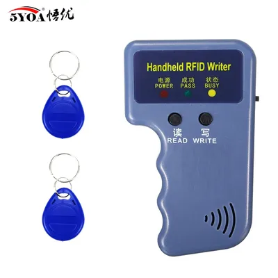 Repetitive Handheld 125KHz EM4100 5200 RFID ID Card Writer Copier Duplicator Programmer + 2pcs T5577