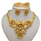 Kingdom Ma Dubai Gold Plated Jewelry Sets for Women African Wedding Bridal Charm Necklace Earrings