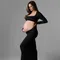 Maternity Sexy Bodycon Dresses Pregnant Photo Dress Square Neck Long Sleeve Wedding Party Pregnant Clothes