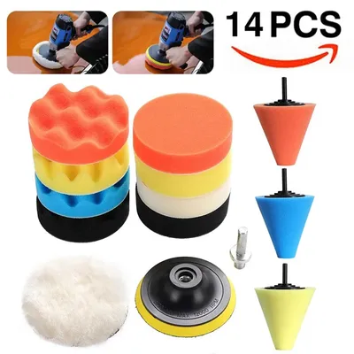 8/11/14Pcs Car Polishing Sponge Pads Kit Foam Pad Buffer Kit Polishing Machine Wax Pads for