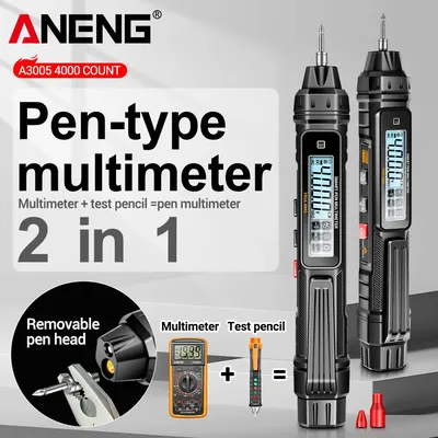 ANENG A3005 Digital Pocket Pen Type Multimeter 4000 Counts LCD /Anti Display Screen Test Lead