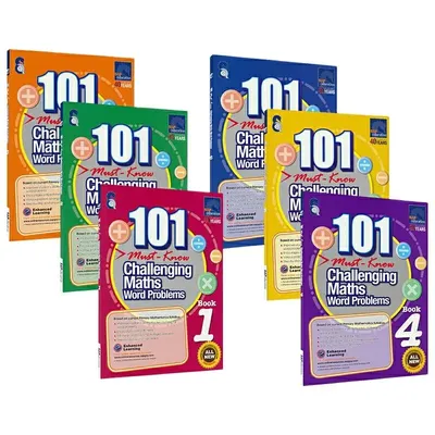 New 6 Pcs/Set 101 Challenging Maths Word Problems Books Singapore Primary School Grade 1-6 Math