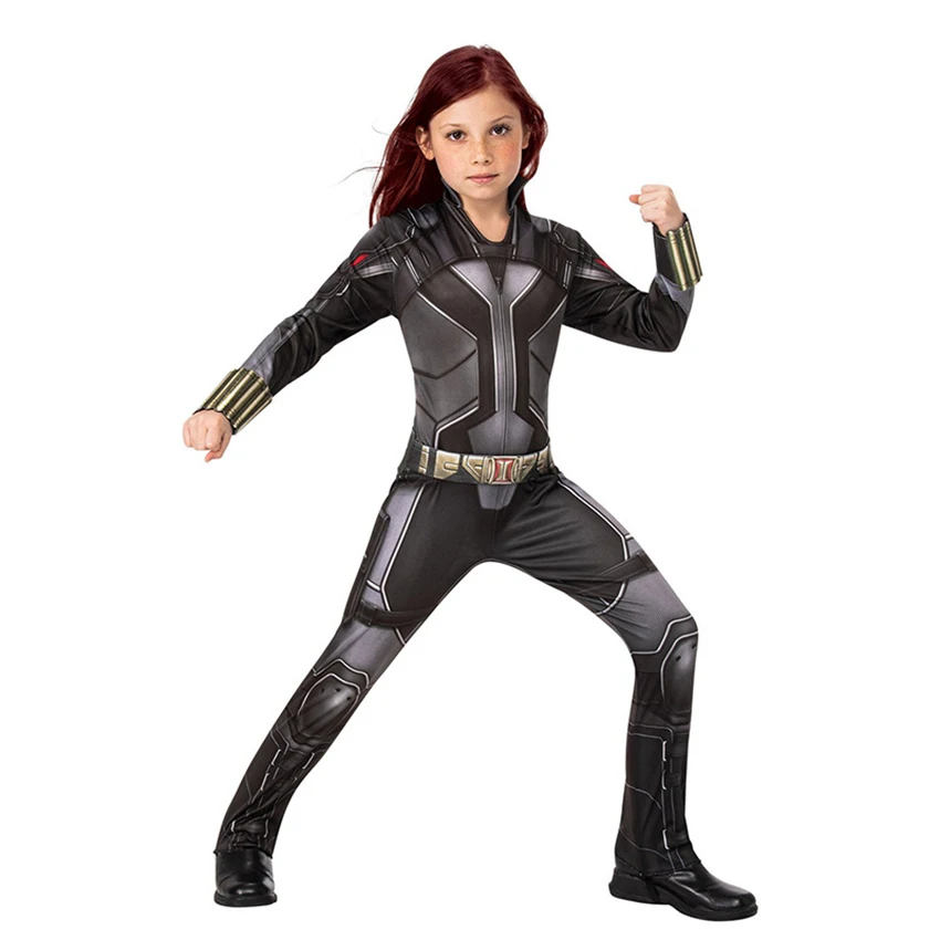 Black Widow Costumes Kids Halloween Costumes for Kids Costume Dresses Girls Jumpsuits Cosplay Anime Movie Masquerade Carnival